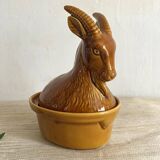 Bouc en céramique , terrine vintage zoomorphe
