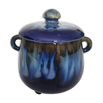 Candy sugar pot covered in glazed ceramic