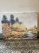 Animated landscape painting oil on canvas signed