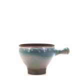 Large sky blue stoneware ceramic mug with handle by Roger Jacques, 1960s