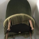 Green velvet toad chair