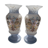 Pair of vases in romantic opaline Napoleon III