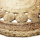 Tapis rond en jute 120 cm motif ajouré