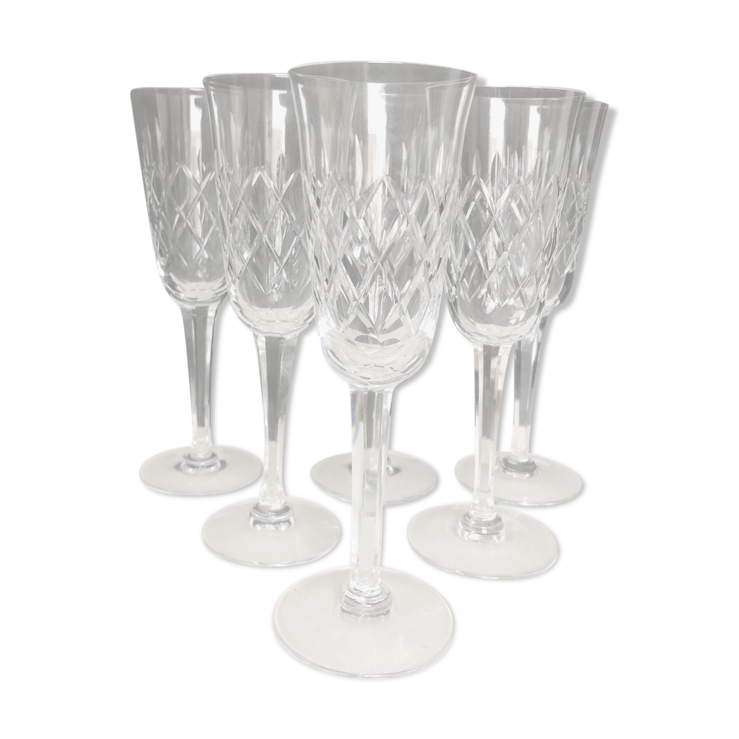 Set of six Lorraine crystal field flutes