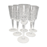 Ensemble de six flutes à champ en cristal de Lorraine