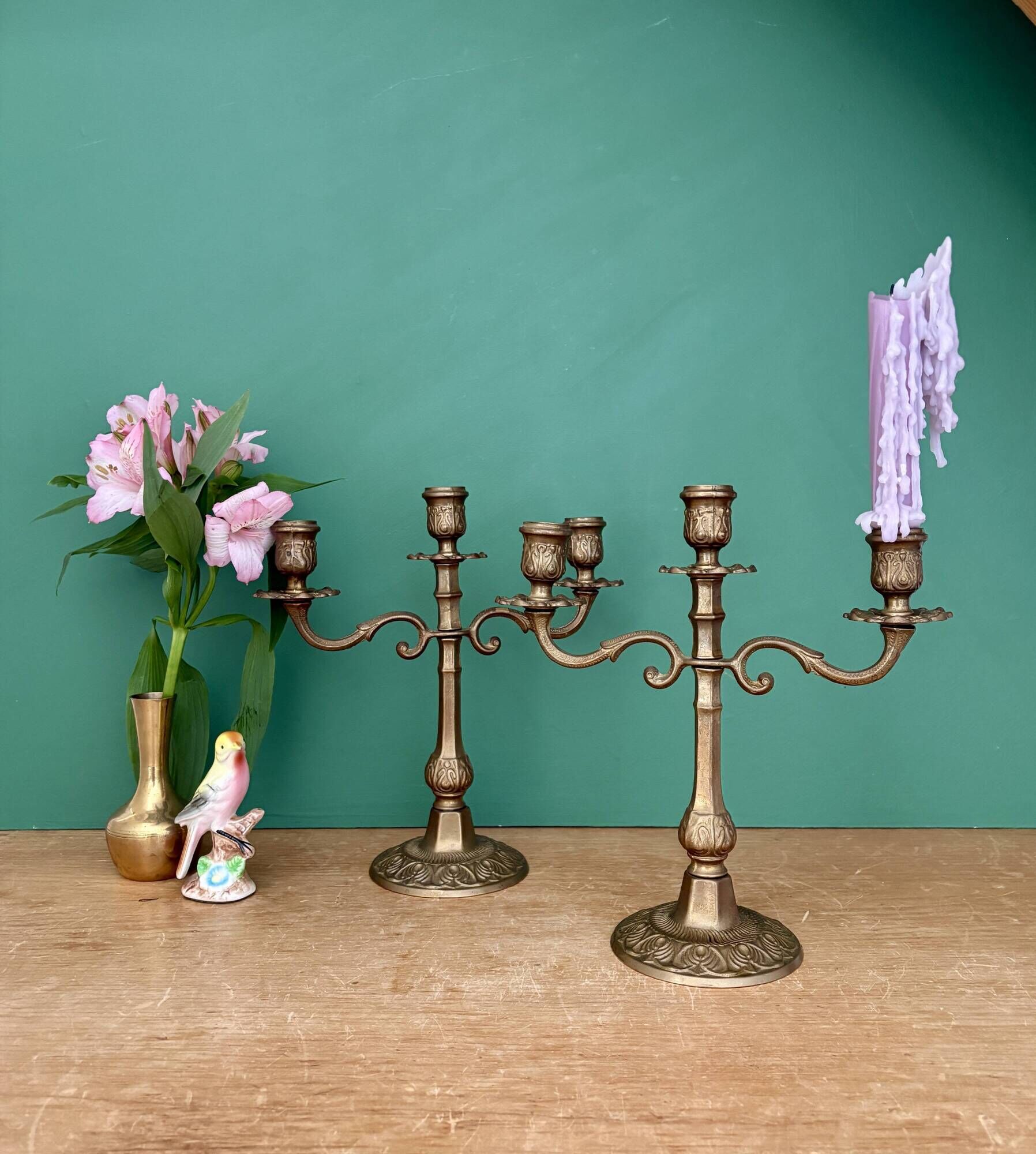 Paire de chandeliers vintage