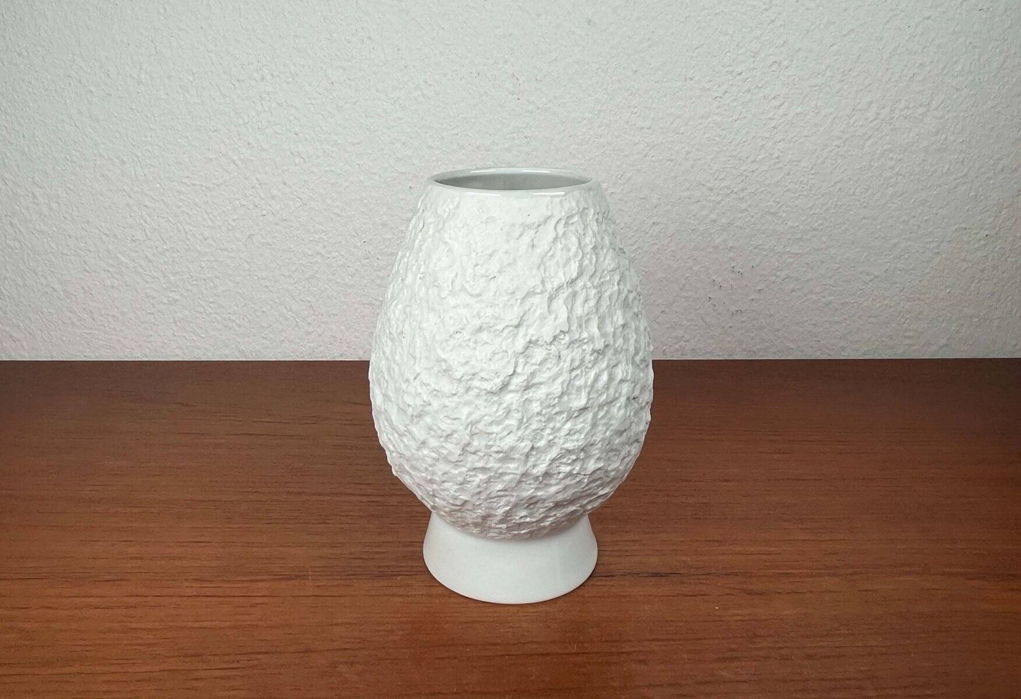 Vintage white porcelain vase German Model 605/2 by KPM Royal Porcelain, 1970s.