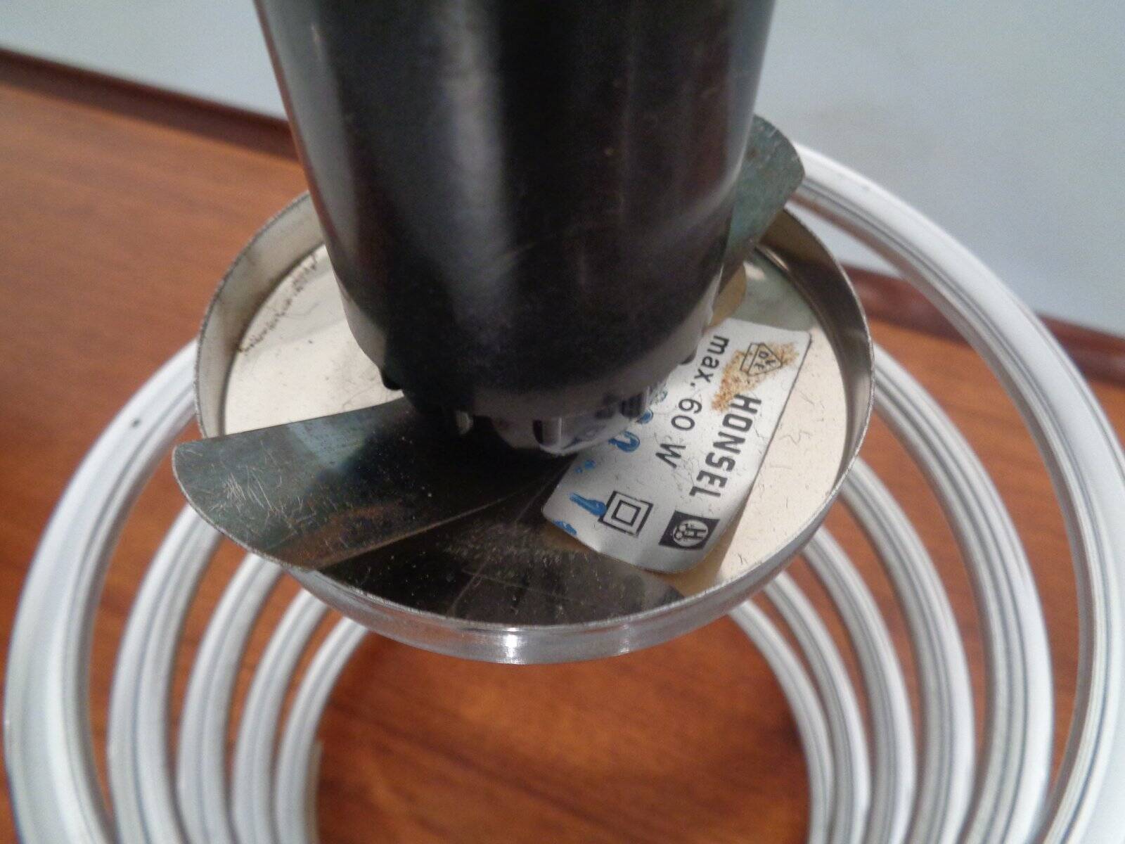 Opaline Glass and Chrome Table Lamps from Honsel, 1970s, Set of 2