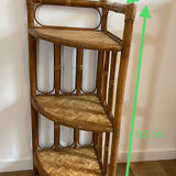 Vintage rattan corner shelf