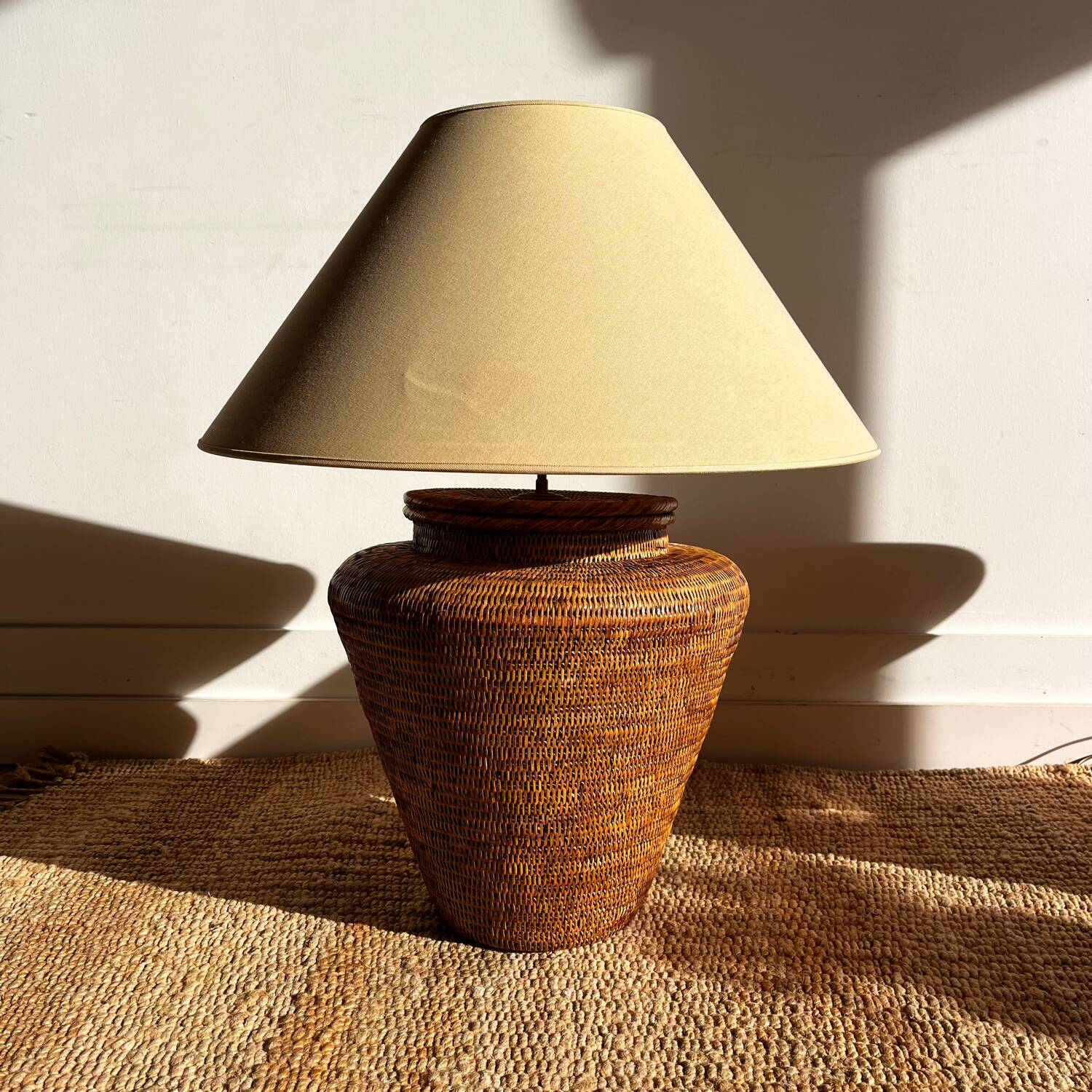 Bamboo rattan lamp from the 1980s.