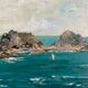 Ancient painting, Breton landscape, Saint Lunaire, signed, 1950s