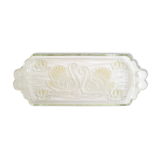 Glass swan cake dish