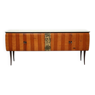 Buffet vintage italien avec plateau en verre – dans le style de Vittorio Dassi