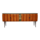 Italian vintage design sideboard with glass top – in the style of Vittorio Dassi
