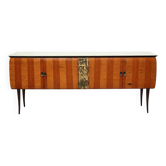 Buffet vintage italien avec plateau en verre – dans le style de Vittorio Dassi