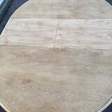 Renovated Louis Philippe round extendable dining table 115cm for 6 people.