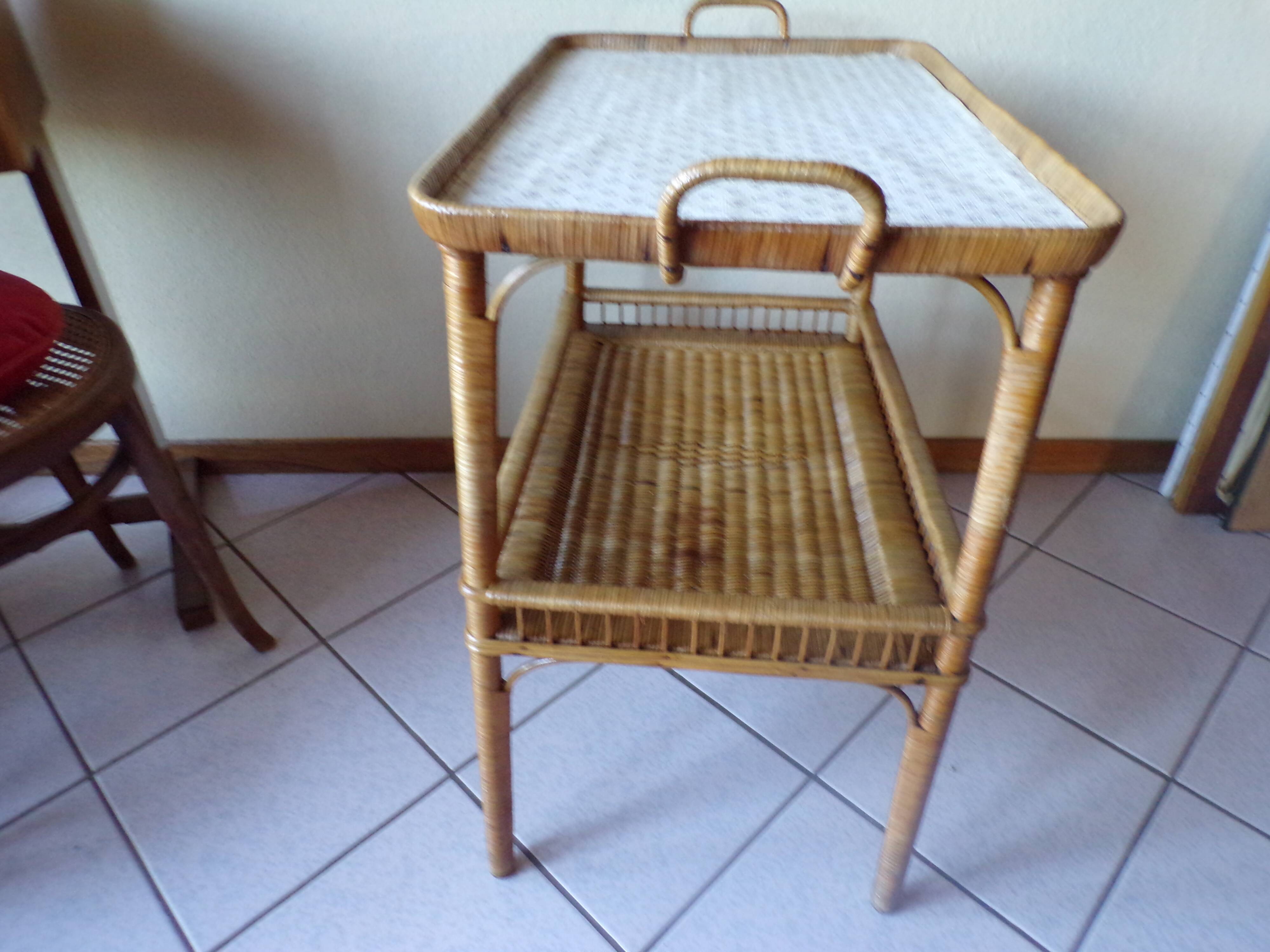 Serving in rattan and wicker