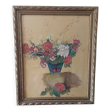 Painting framed under glass