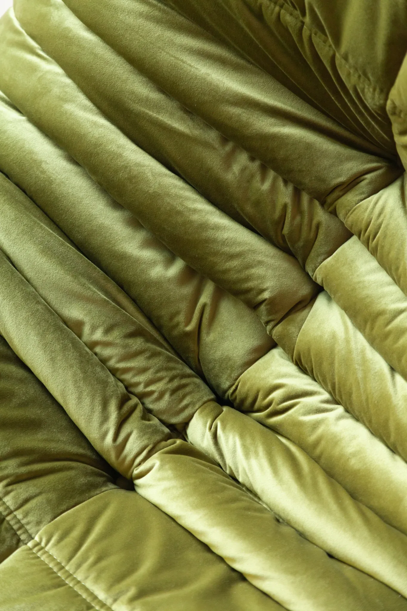 Togo Sofa Corner Green Velvet, France, 70´s