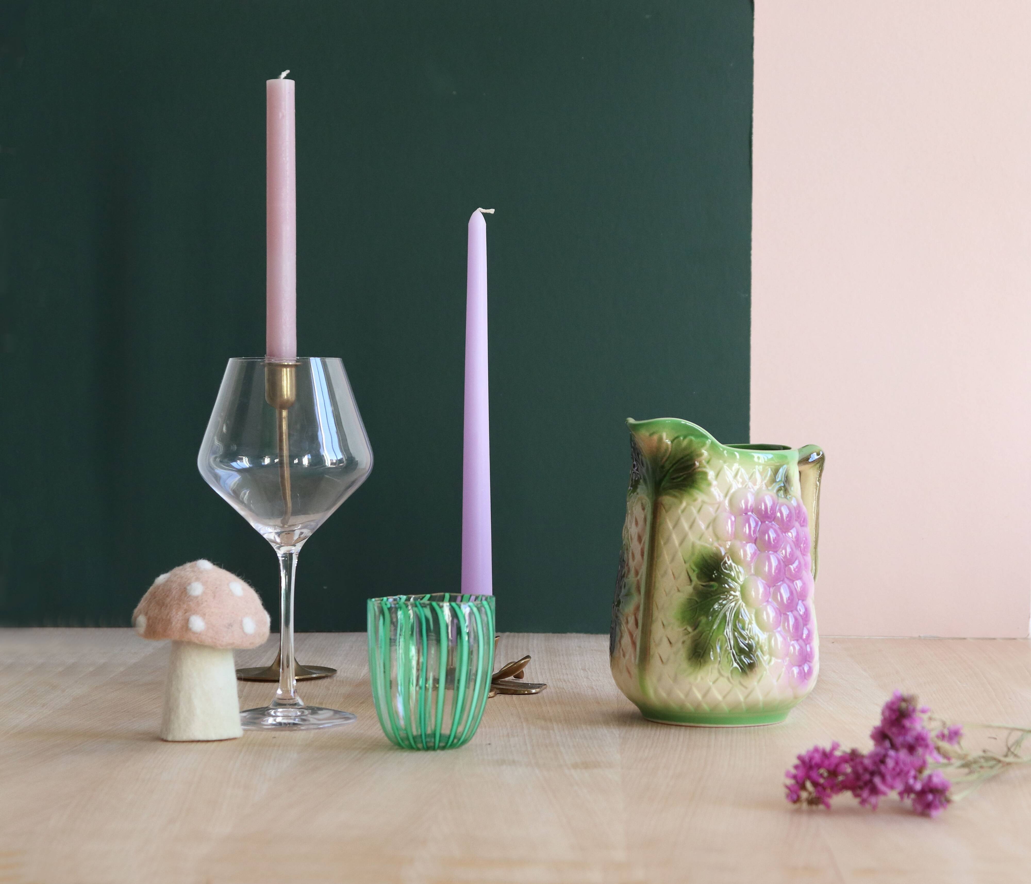 Barbotine pitcher from the 20s/30s with vine and grape decoration, Saint-Clément earthenware factory