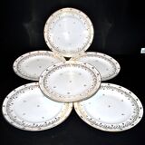 Niderviller set of 6 Empire plates and tureen in hard-paste porcelain with wheat decoration painted in gold, 1790