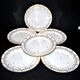 Niderviller lot de 6 assiettes Empire et soupière en porcelaine dure décor blé peint or 1790