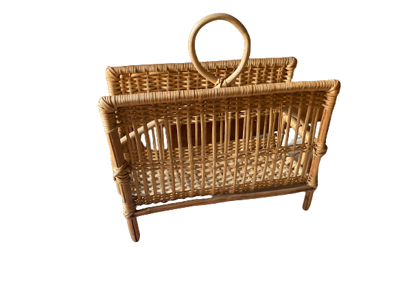 Rattan magazine holder