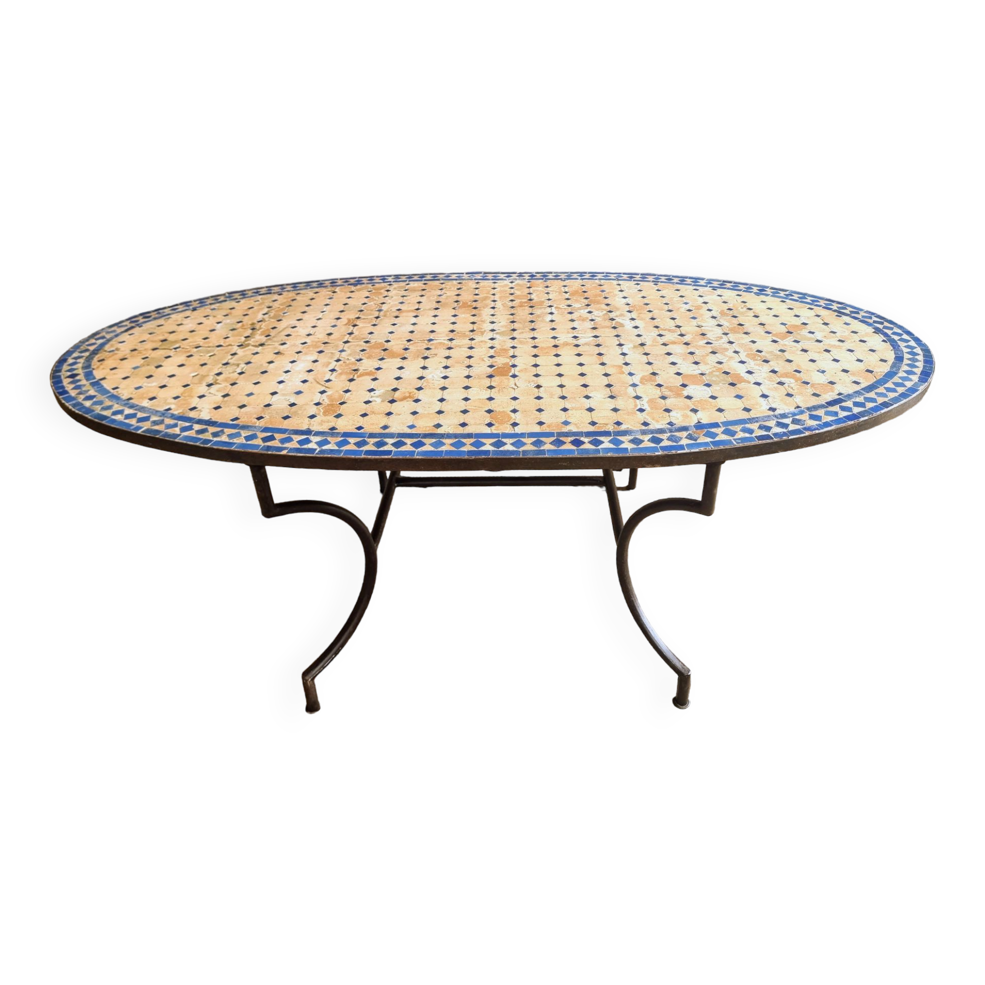 Old dining table garden table Moroccan mosaic 100 x 200 cm