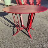 Table de jardin en fer riveté 111 cm de diamètre