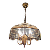Vintage octagonal bevelled glass chandelier.