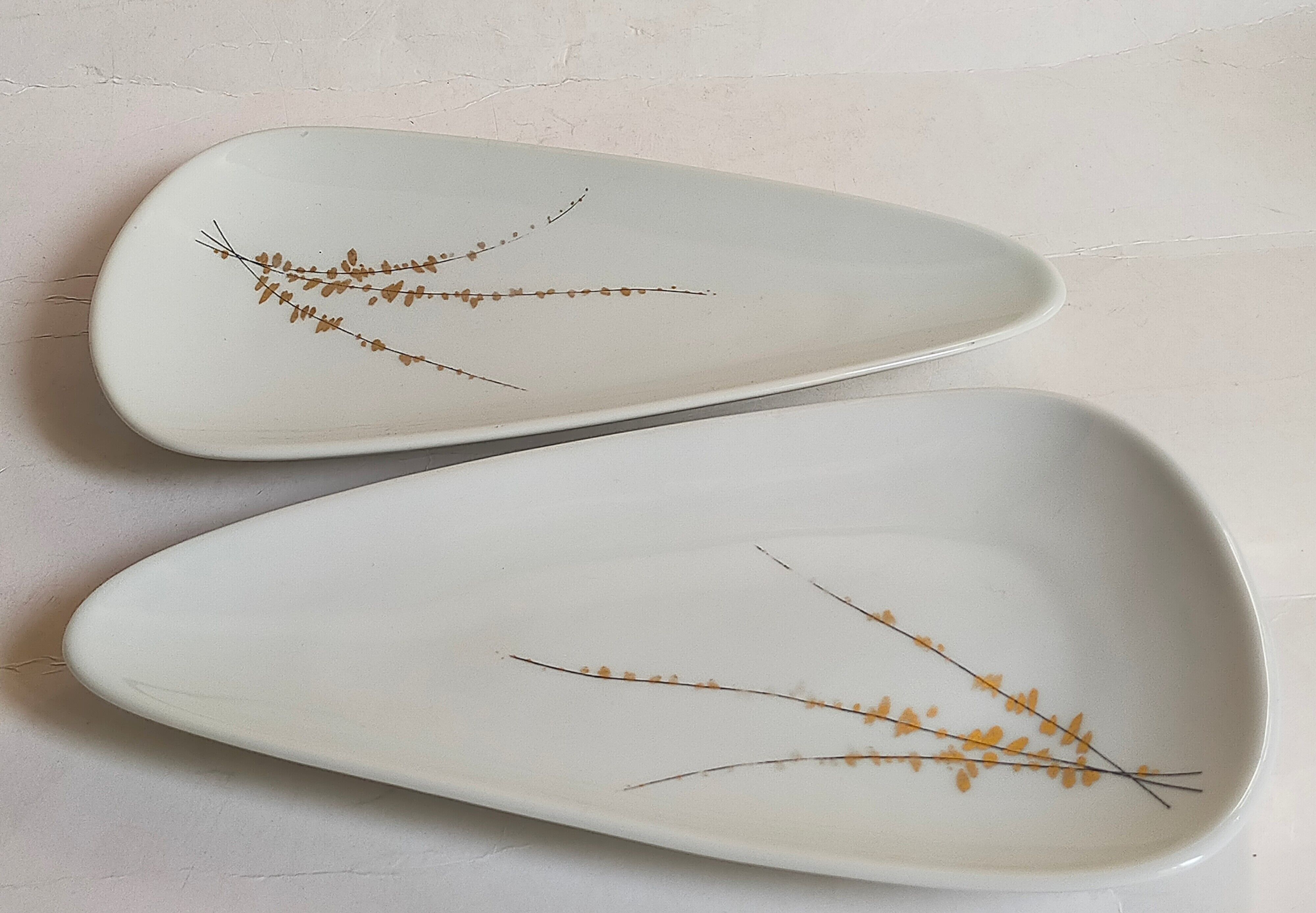 Duo de raviers porcelaine Royal Limoges vintages forme libre