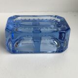 Salt shaker in electric blue molded glass