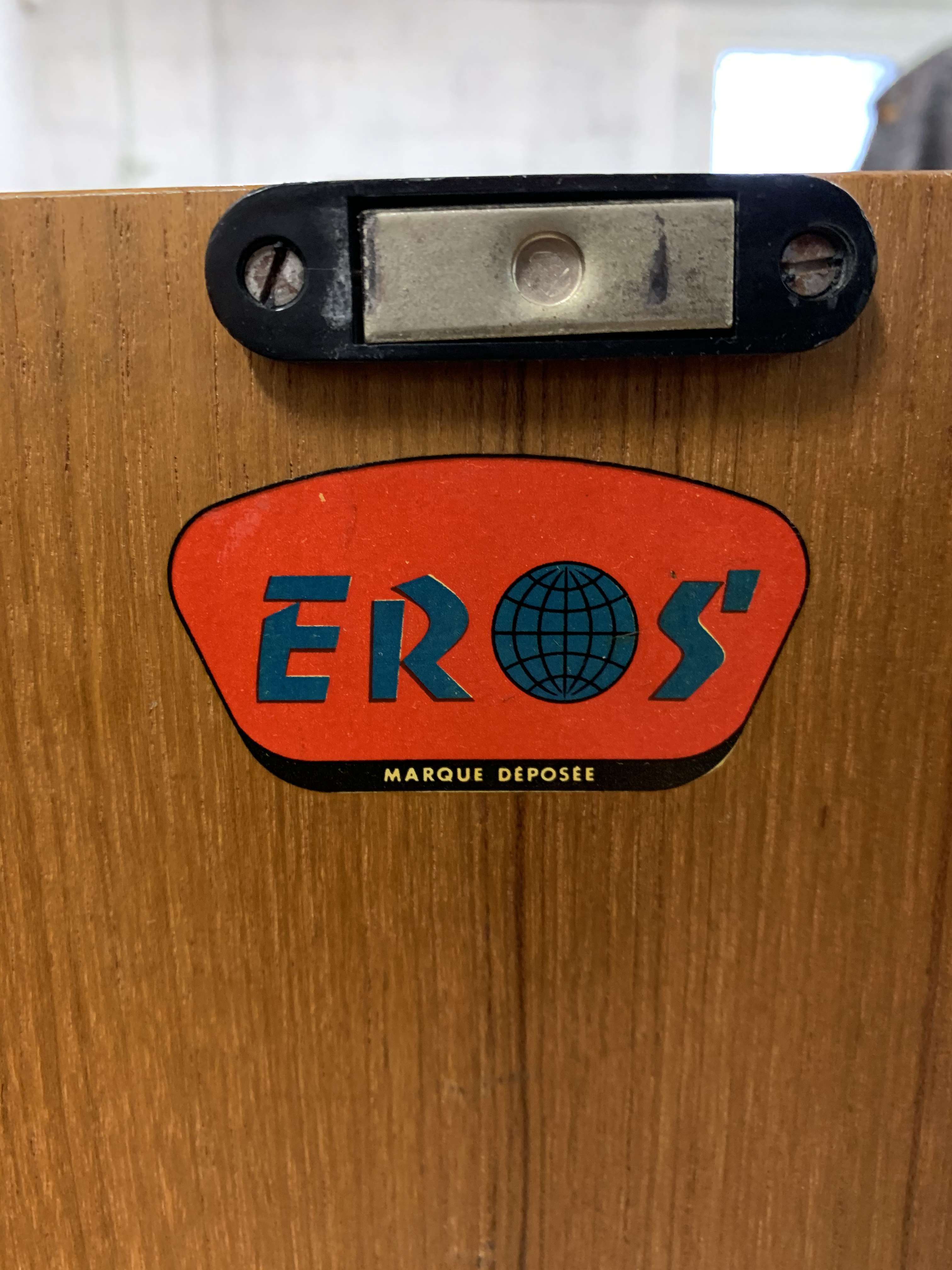 Vintage Scandinavian teak sideboard signed Eros, 60s