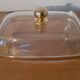 Gold glass butter dish