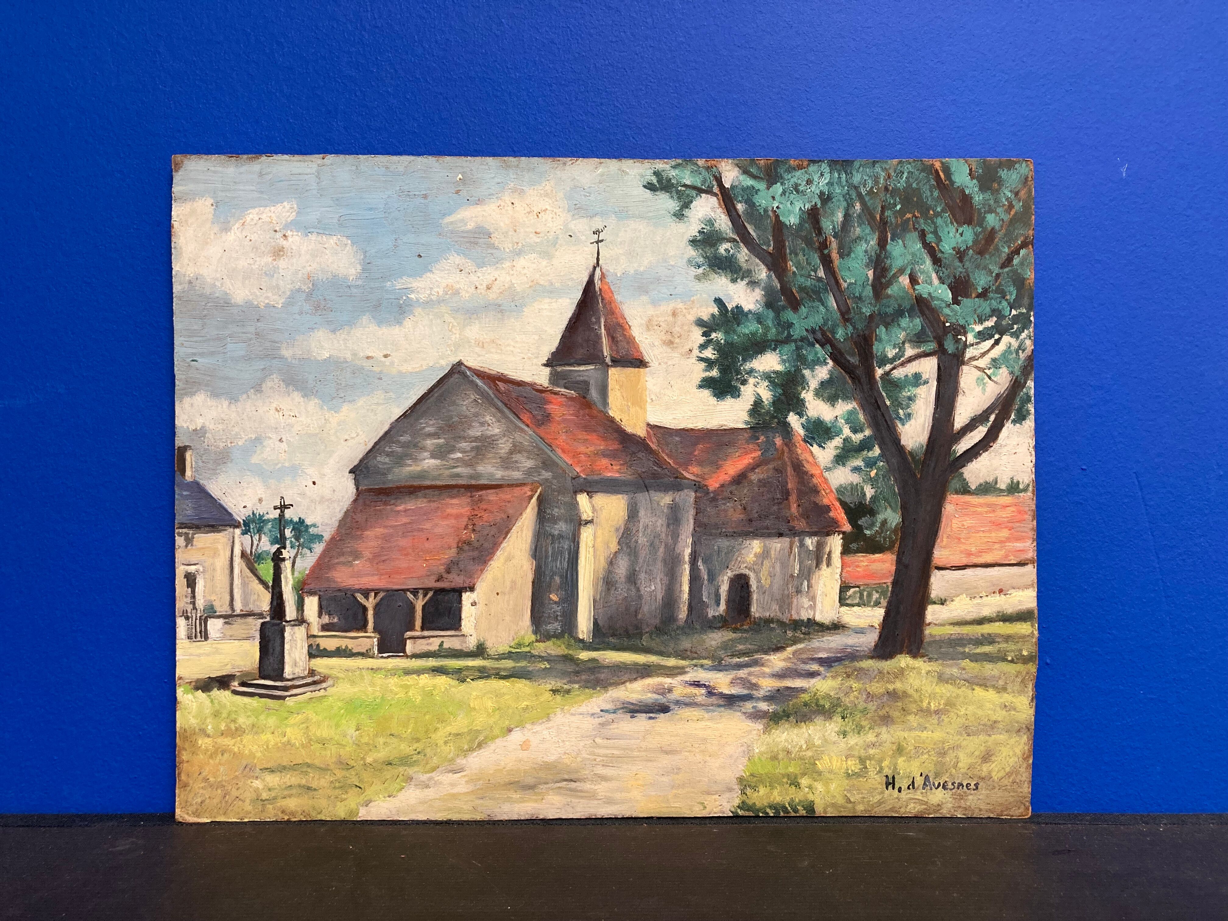 Oil on vintage panel