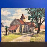 Huile sur panneau vintage