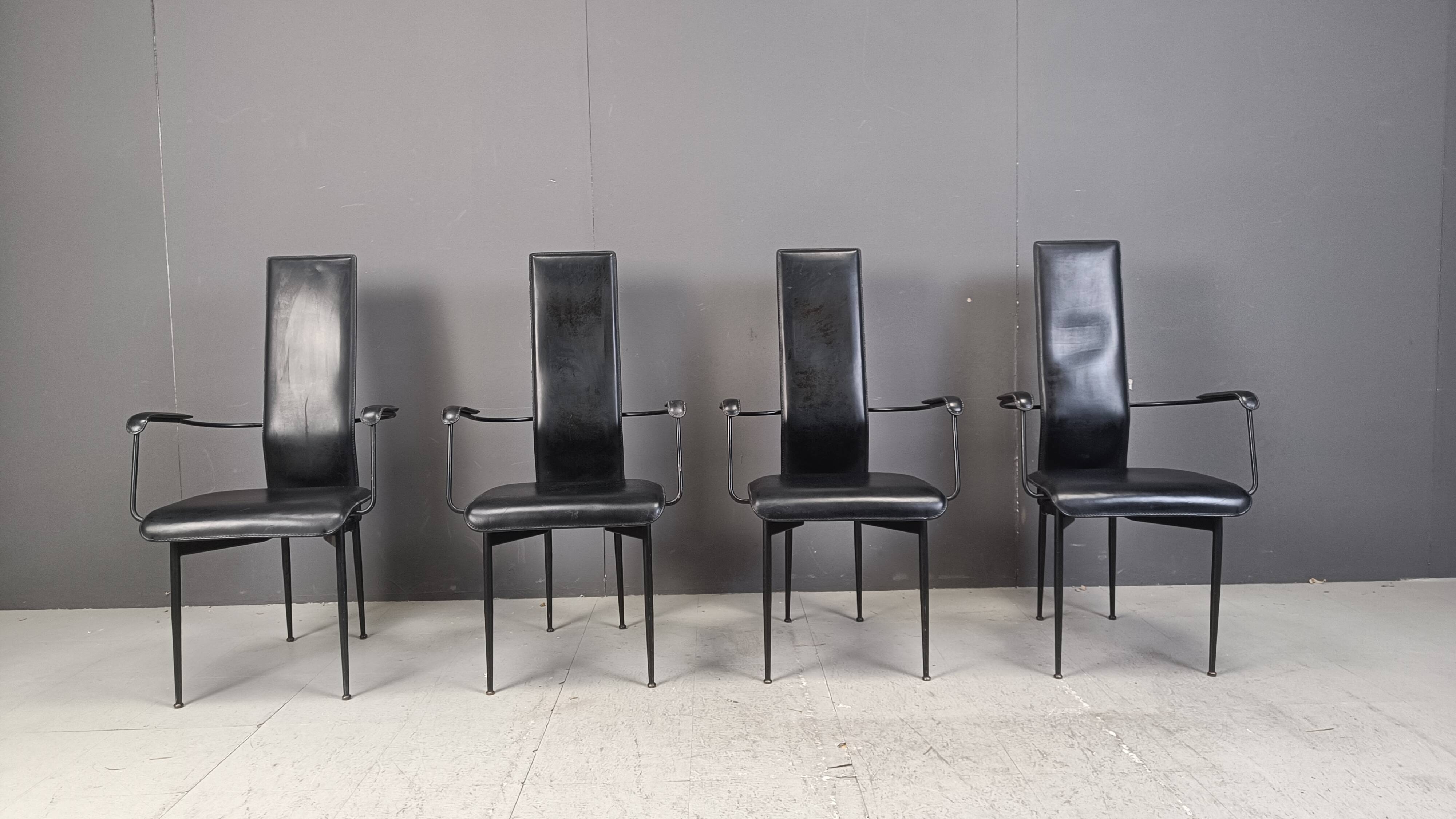 Vintage S44 dining chairs by Giancarlo Vegni for Fasem, set of 4, 1980s