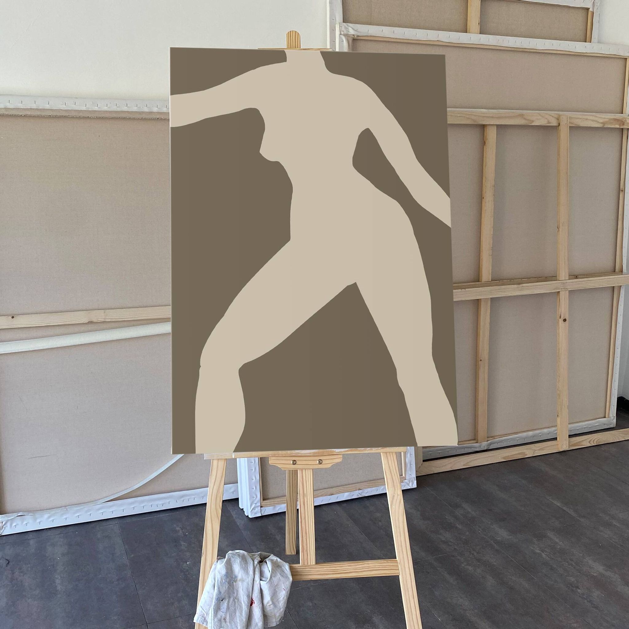 Ensemble de peintures abstraites sur toile, 70x100cm