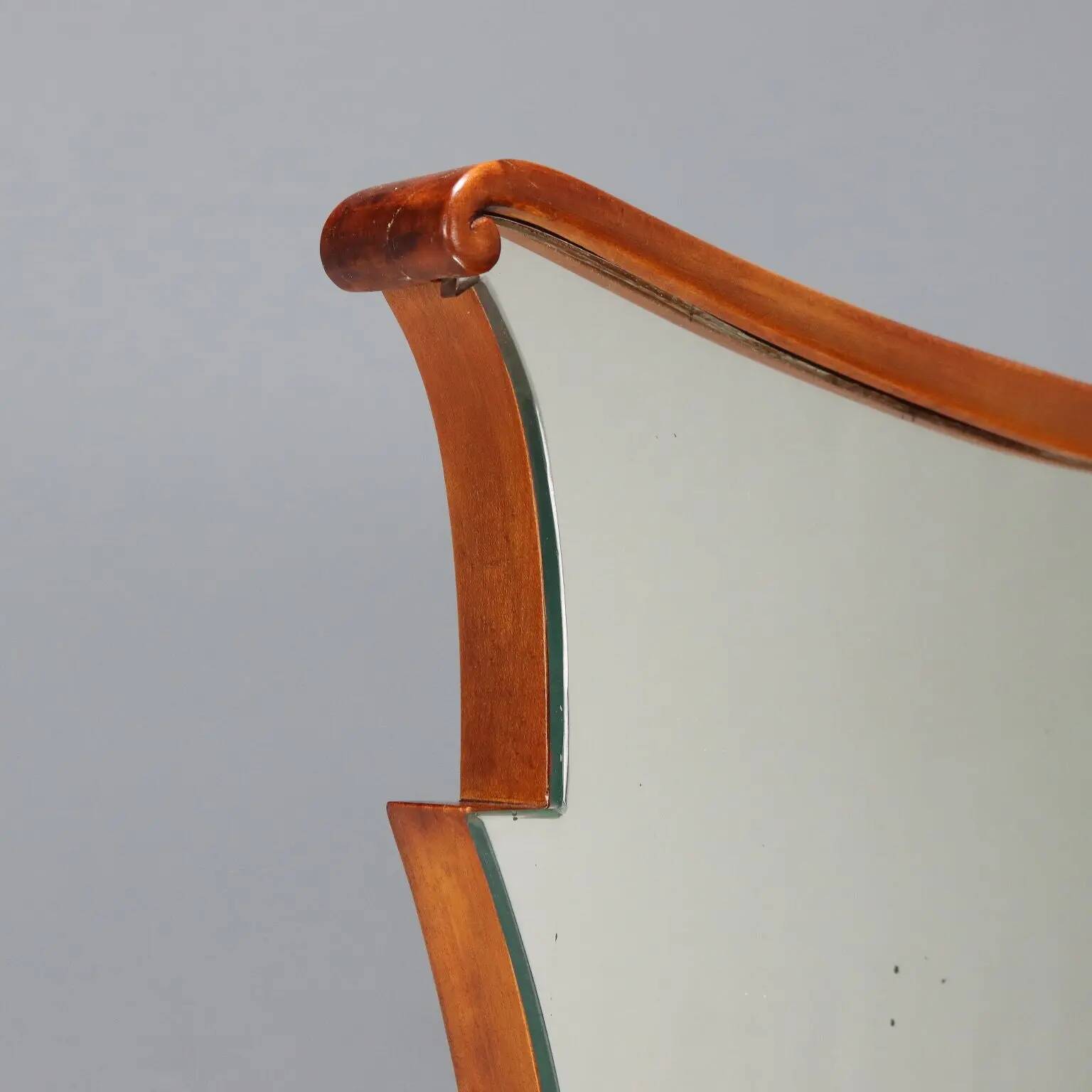 Coiffeuse vintage en acajou teinté avec miroir, Italie, XXe siècle