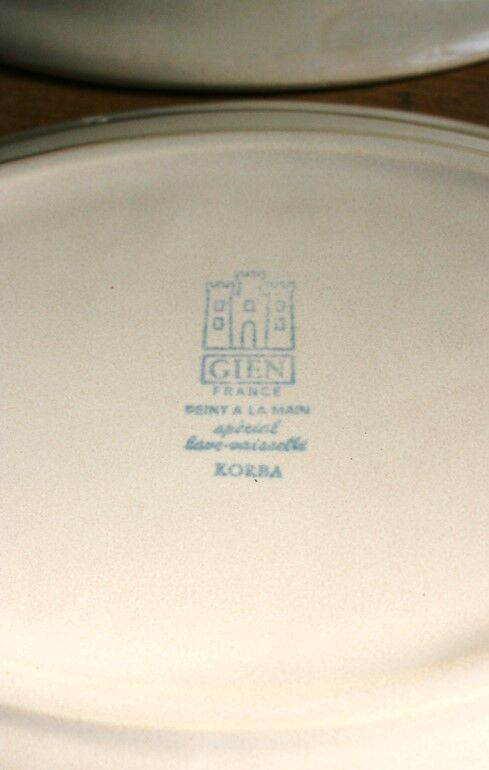 Set of 2 oval serving dishes faience Gien