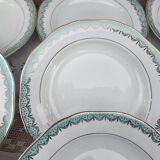 Lot de 12 assiettes creuses en faïence Longwy France modèle Trianon