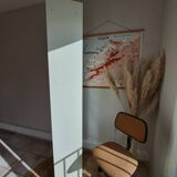 Vintage metal clamshell cabinet