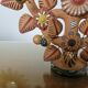 Chandelier, Mexican candlestick "tree of life" terracotta, 1970