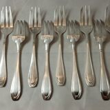 Suite 12 dessert forks silver metal era art deco