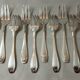 Suite 12 dessert forks silver metal era art deco