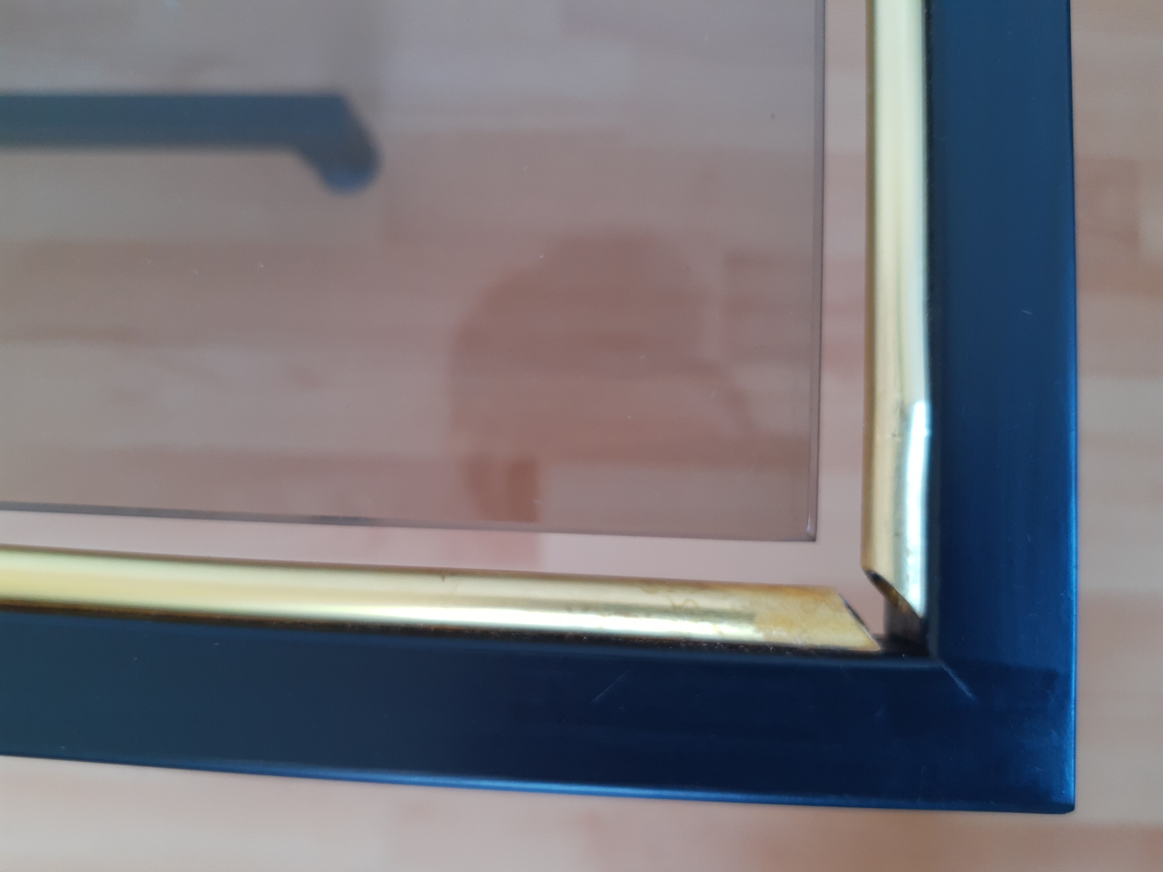 Vintage industrial coffee table metal and glass