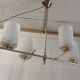 Modernist chandelier 4 lights in golden brass - 50s/60s