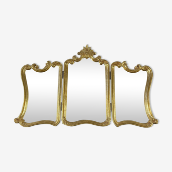 Louis XV style gilded TRIPTYCH MIRROR