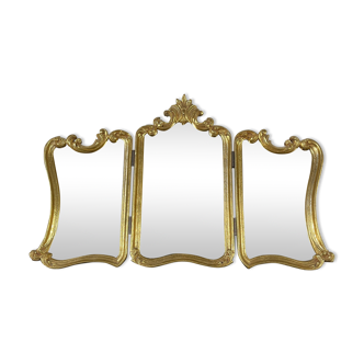Louis XV style gilded TRIPTYCH MIRROR