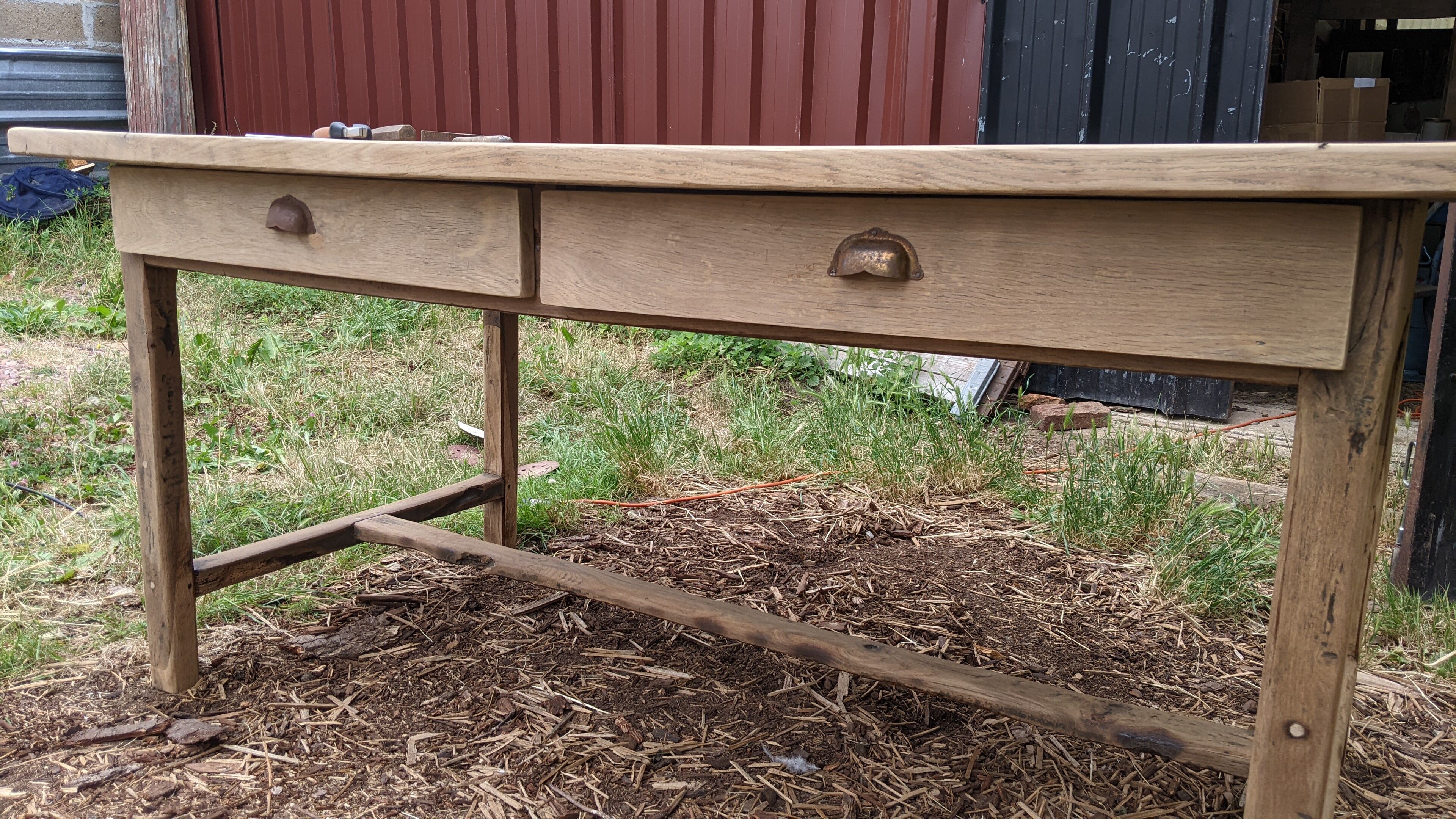 Old farmhouse table 2 drawers